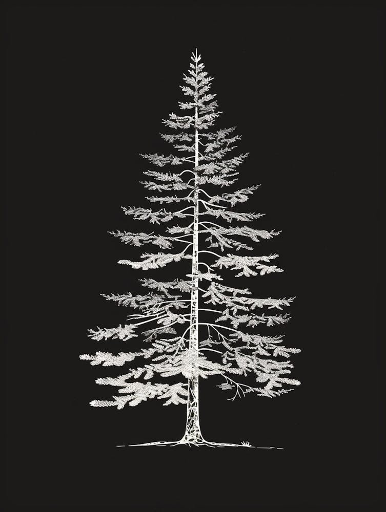 Spruce Tree Minimalistic Drawing 4
