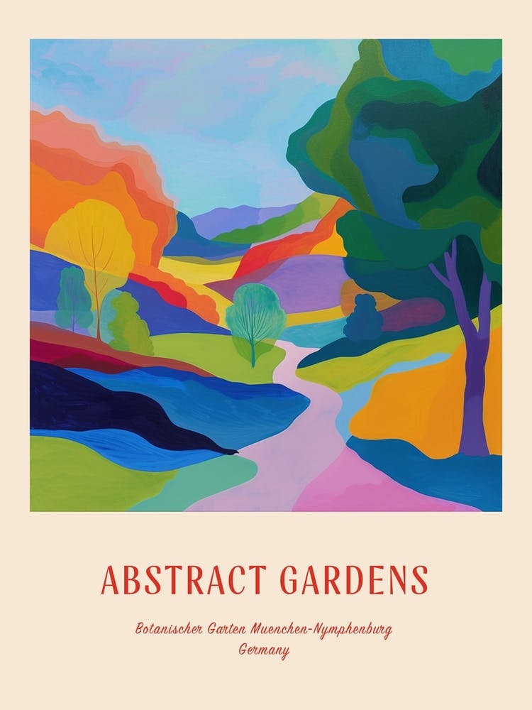 Colourful Gardens Botanischer Garten Muenchen Nymphenburg Germany 1 Red Poster