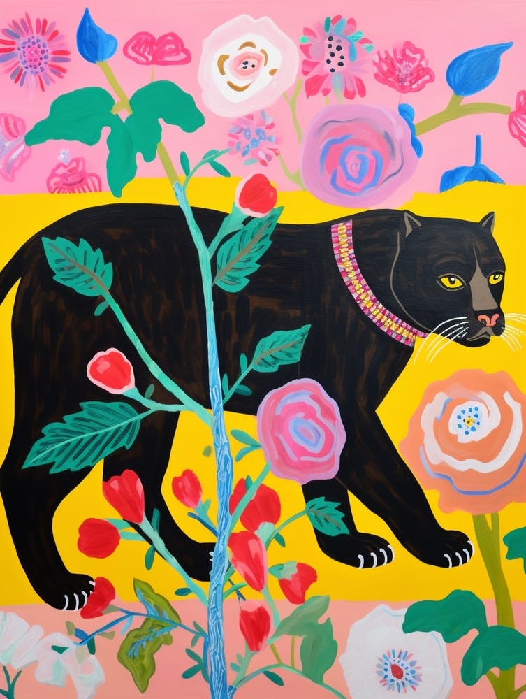 Maximalist Animal Painting Panther 7