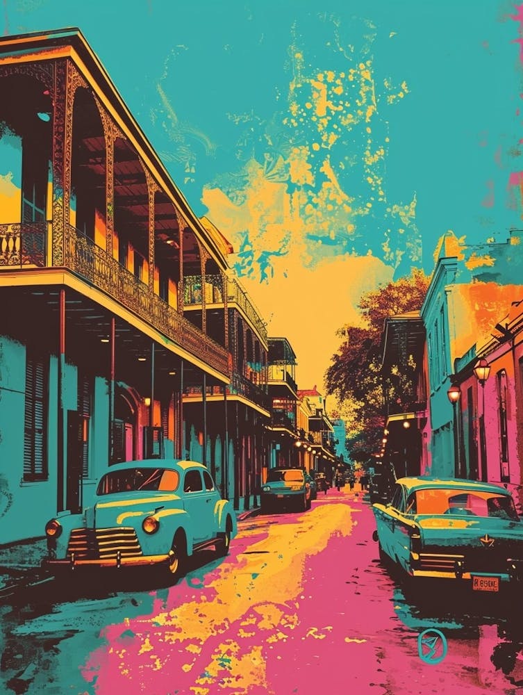 French Qaurter Retro Pop Art 1