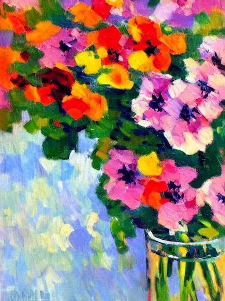 Primrose Floral Abstract Block Colour 1 Flower