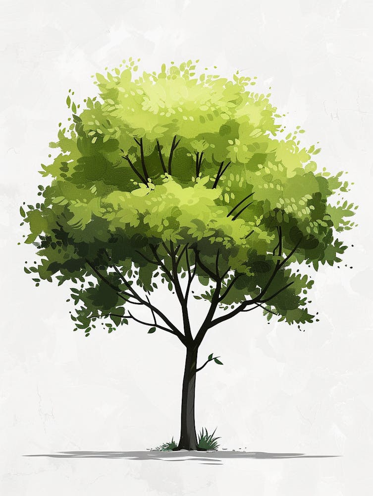 Lime Tree Pixel Illustration 3