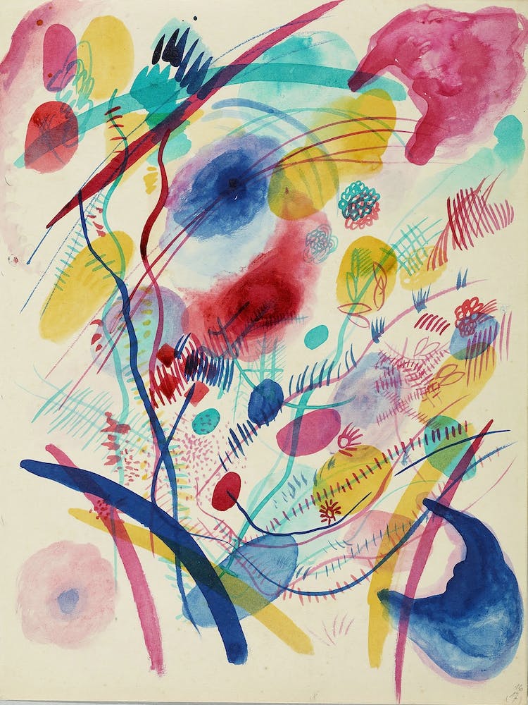 Composition In Red, Blue, Green And Yellow, Wassily Kandinsky