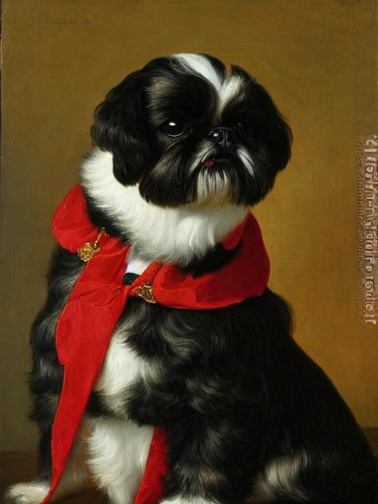 Shih Tzu Renaissance Portrait Oil Painting