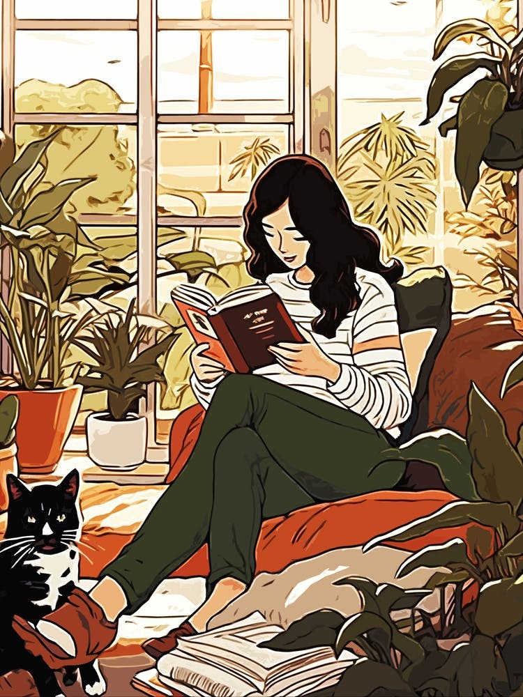 Girl Reading A Book aesthetic