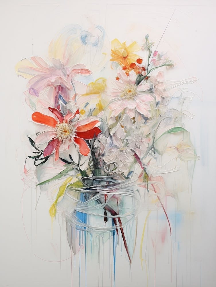 Abstract Flower Painting Edelweiss 2