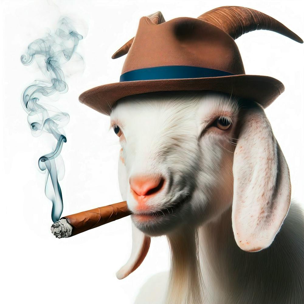 Goat Smoking A Cigar 1