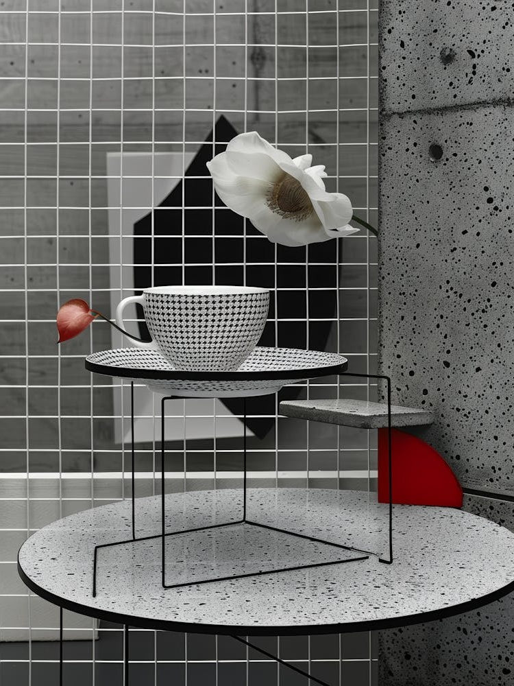 Coffee Table With A Flower