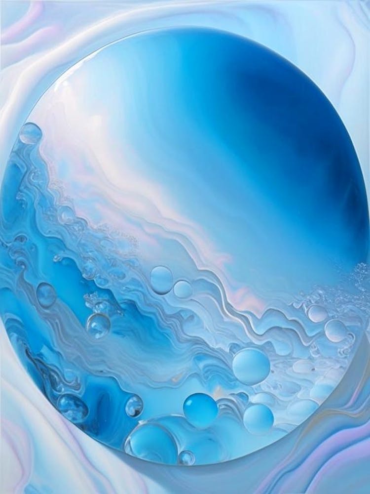 A Bubble Bath Water Waterscape Marble Acrylic Painting 1