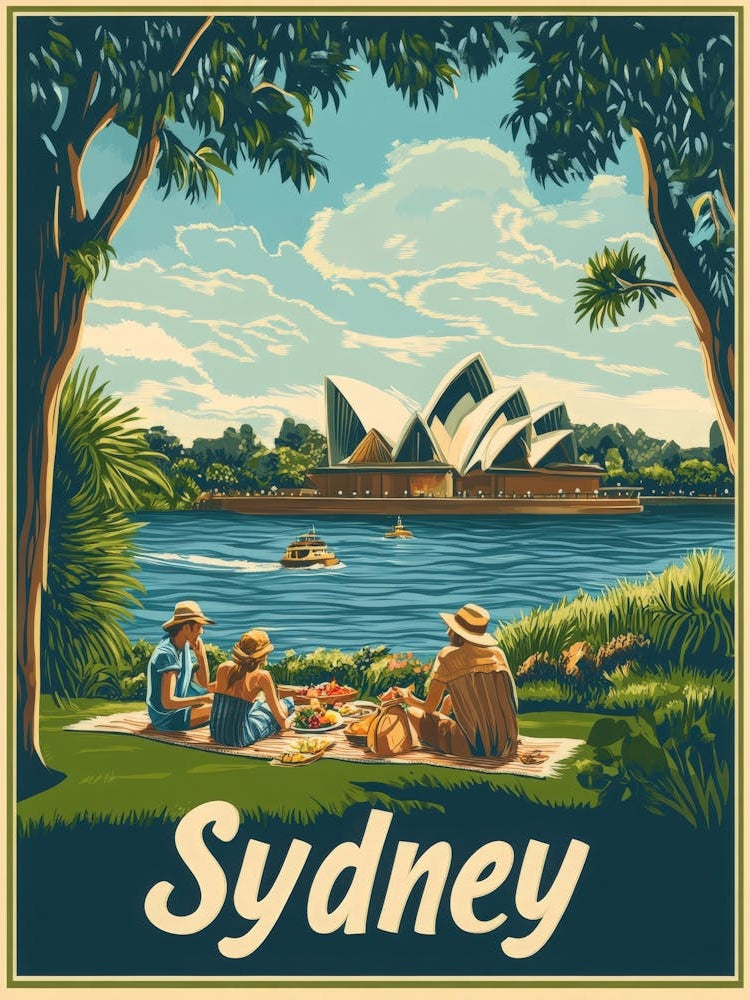 Aihrgdesign A Retro Travel Poster For Sydney 1