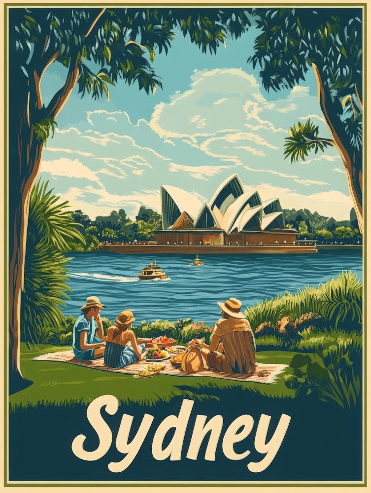 Aihrgdesign A Retro Travel Poster For Sydney 1