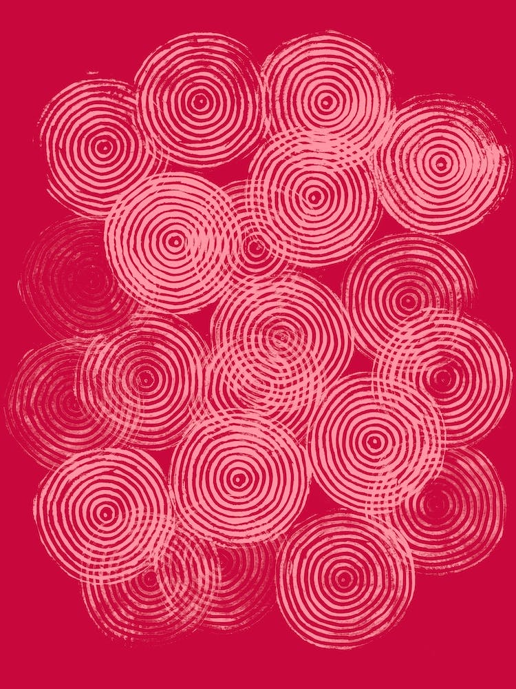 Radial Block Print In Magenta