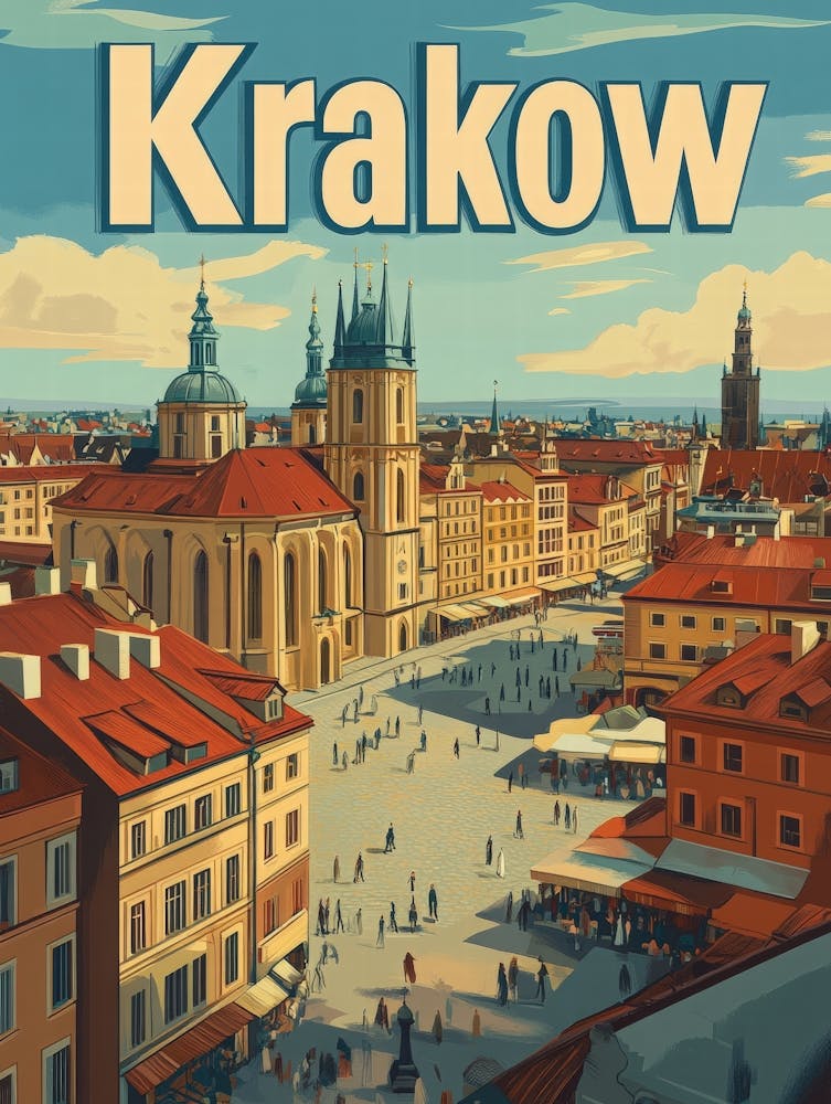 Aihrgdesign A Classic 1960s Travel Poster For Krakow 1
