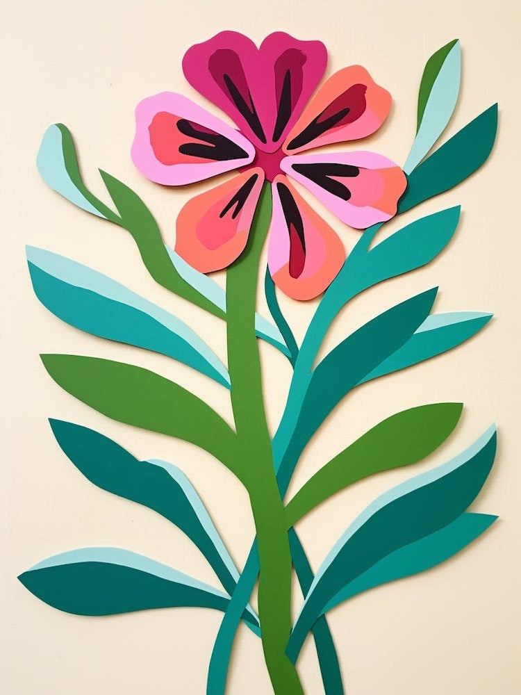 Cut Out Style Flower Art Flax Flower 2