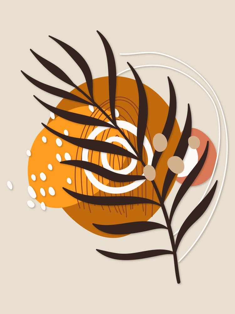 Boho Botanical and Earth Elements Abstract Illustration 3