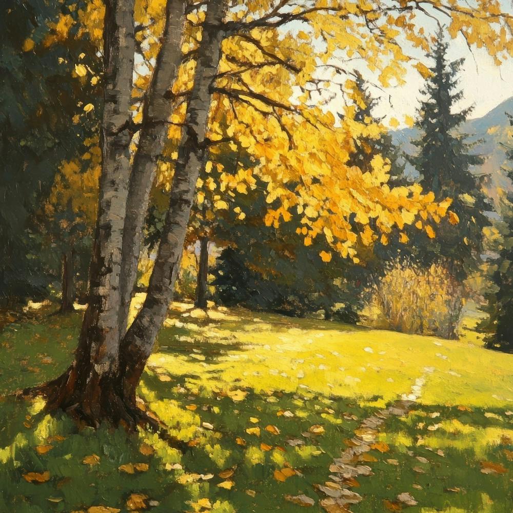 Birch Trees In Autumn 8