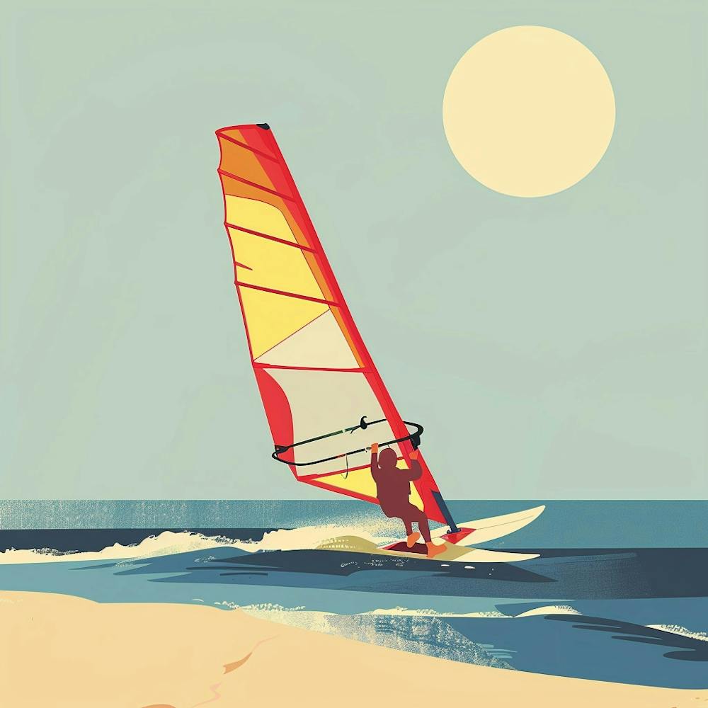 Windsurfing On The Beach
