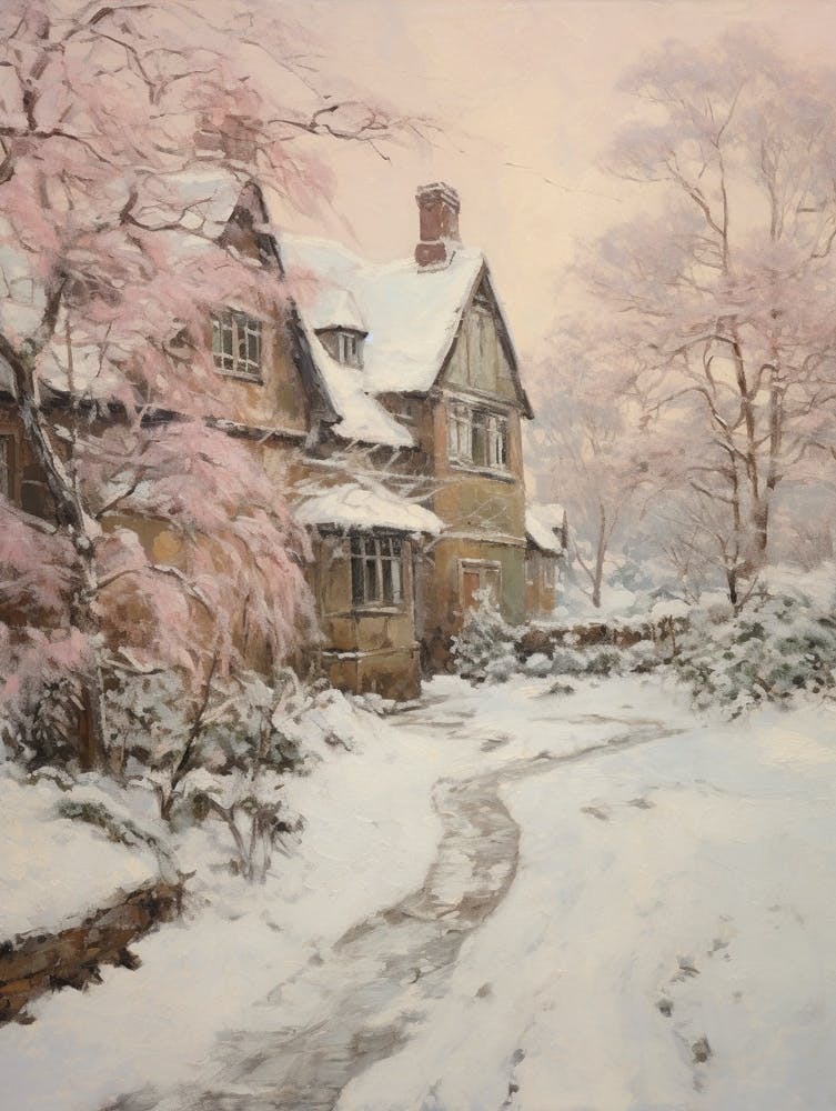 Dreamy Winter Painting Cotswolds United Kingdom 5