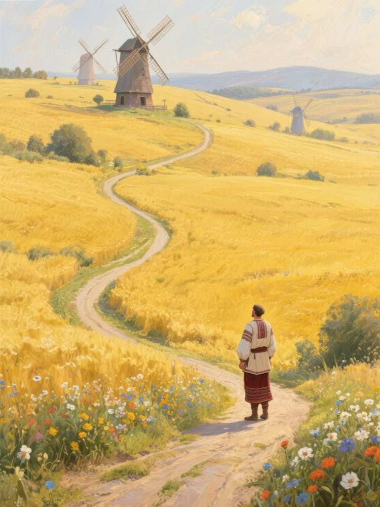 Windmills In The Meadow