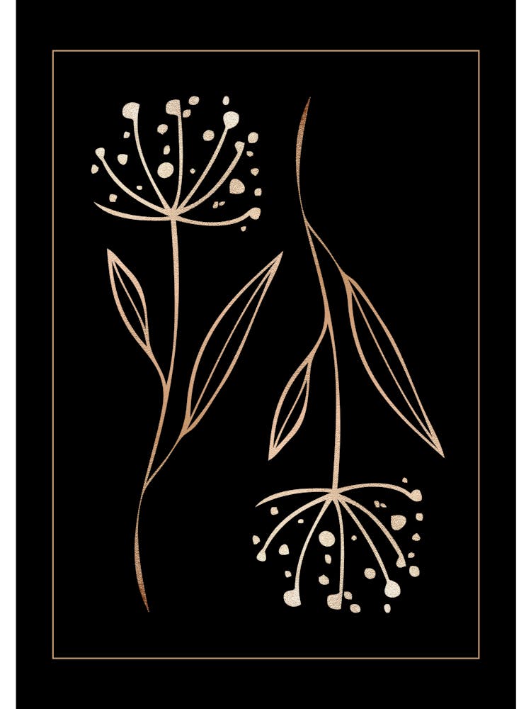 Feuille d'or sur noir 9