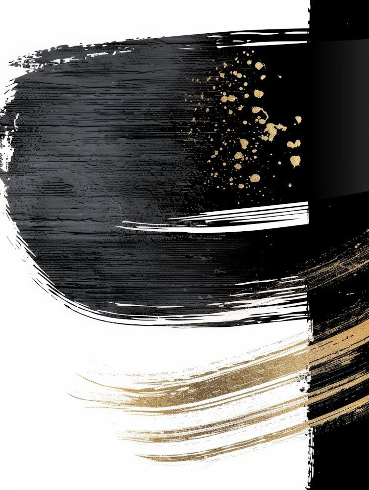 Abstract Black And Gold Painting 80