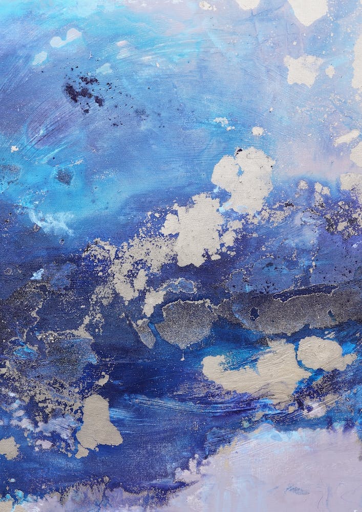 Peinture Abstraite Bleue et Or