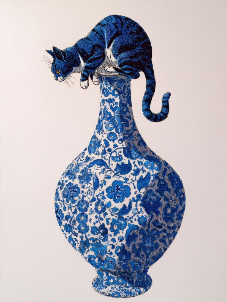 Cat On A Vase