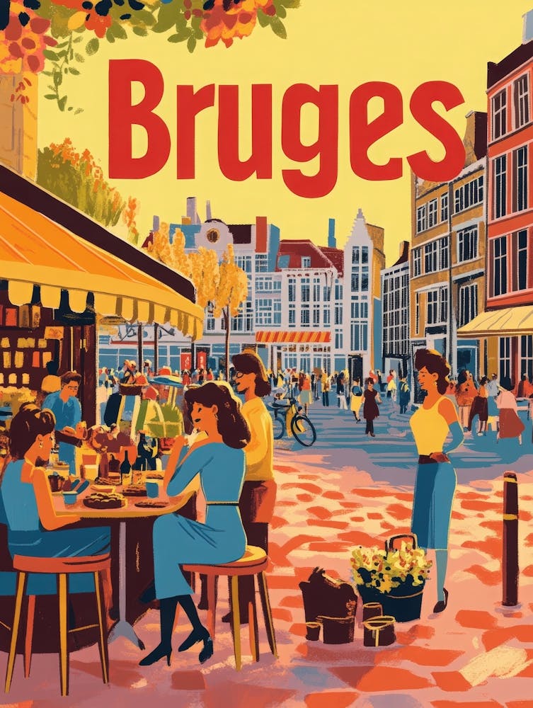 Aihrgdesign A 1970s Inspired Travel Poster For Bruges 3