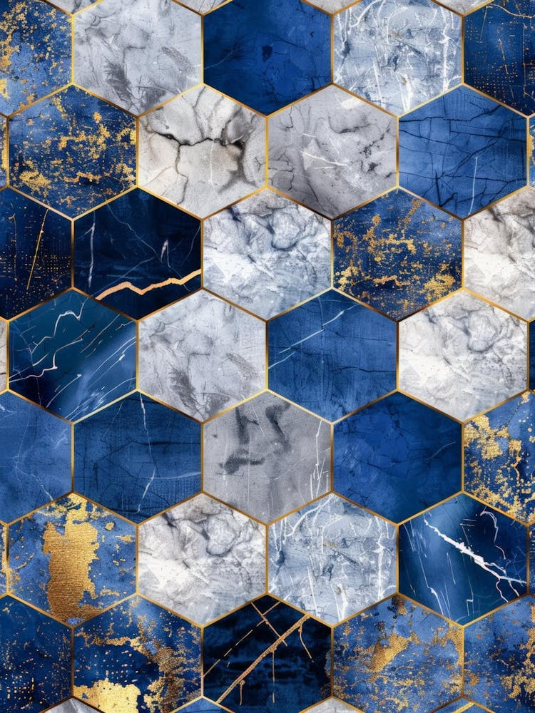 Blue And Gold Marble