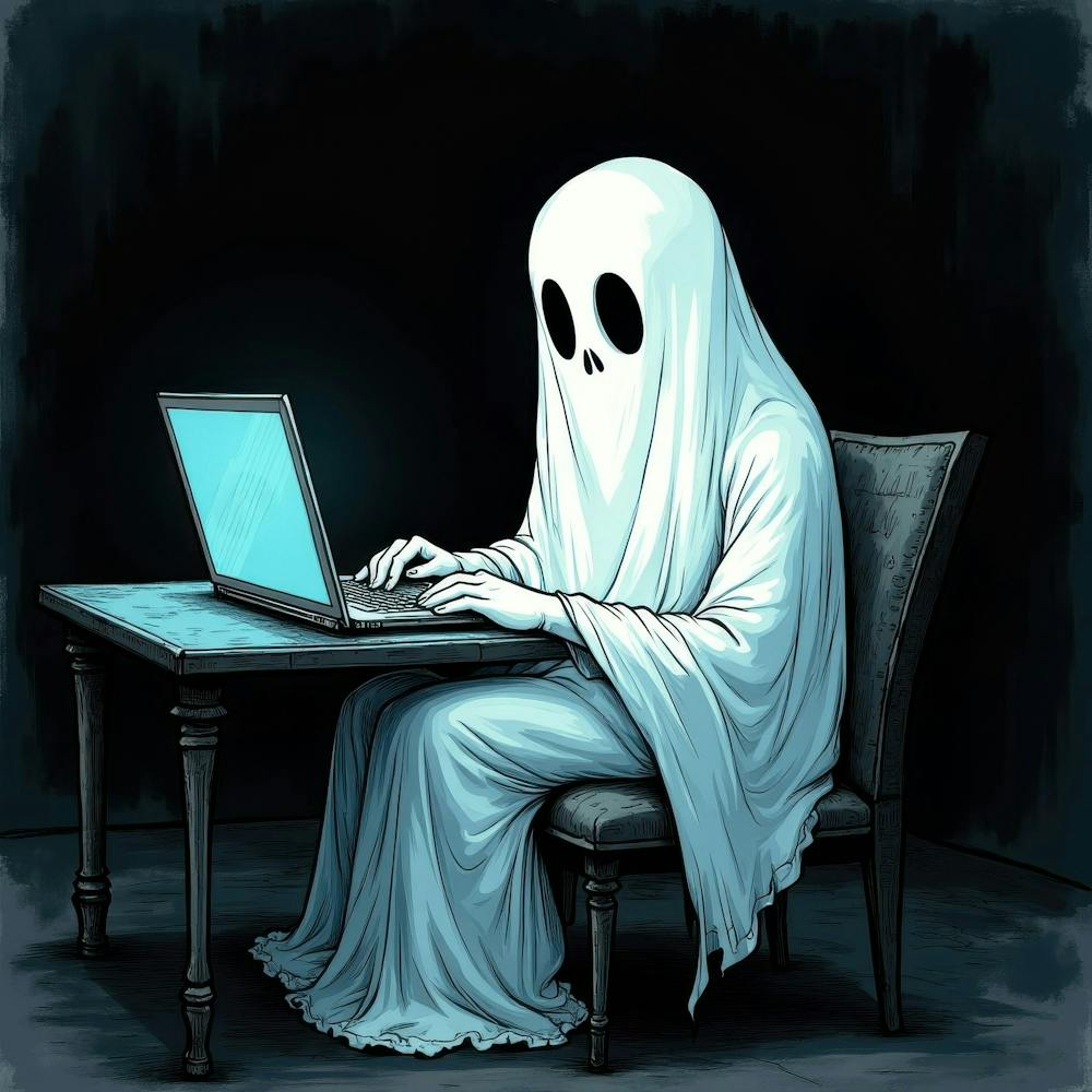Ghost On A Laptop 1