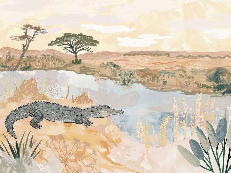 Crocodile Tropical Jungle Illustration 3