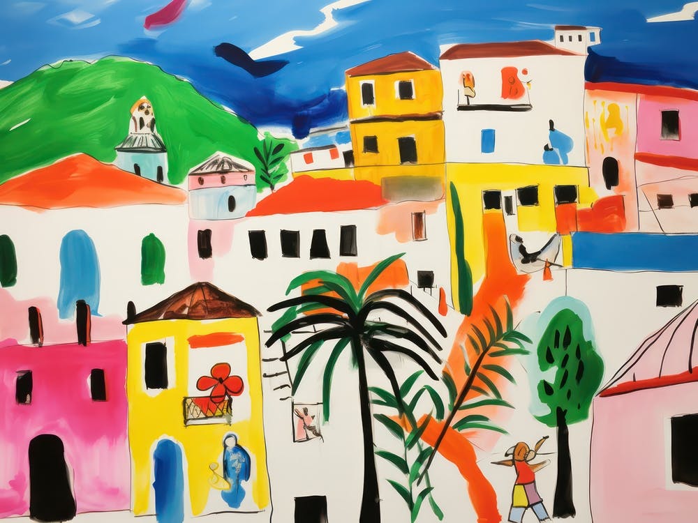 Naples Italy Cute Watercolour Illustration 3