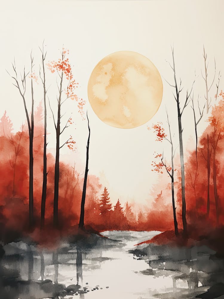 Watercolour Of Hoia Baciu Forest   Romania 2