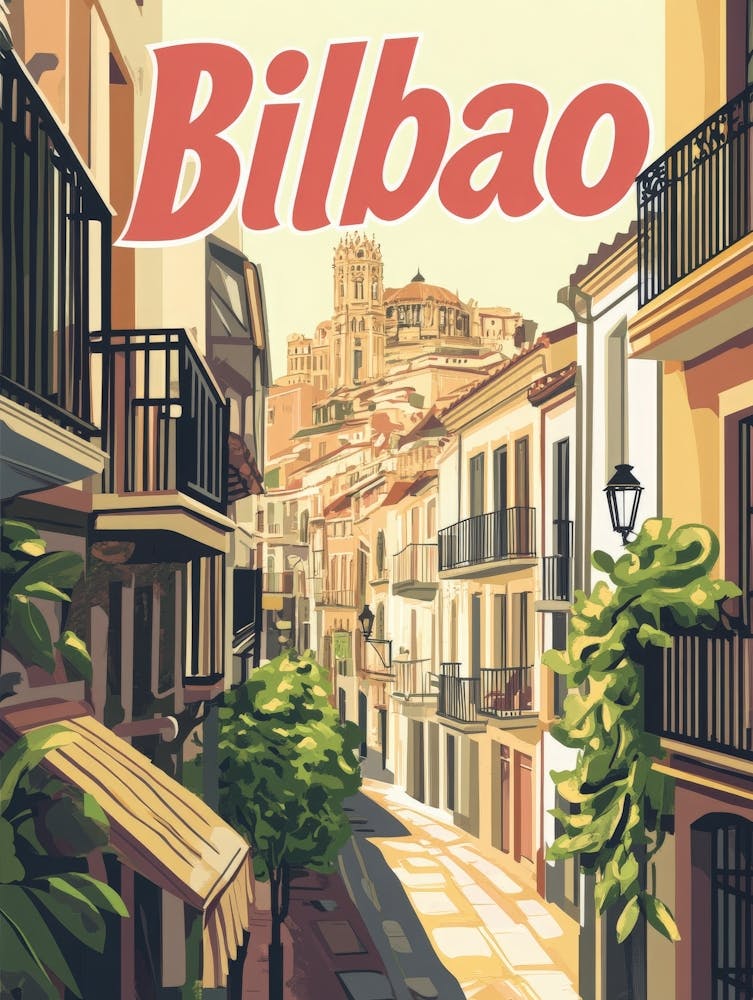 Aihrgdesign A Classic 1960s Travel Poster For Bilbao 1