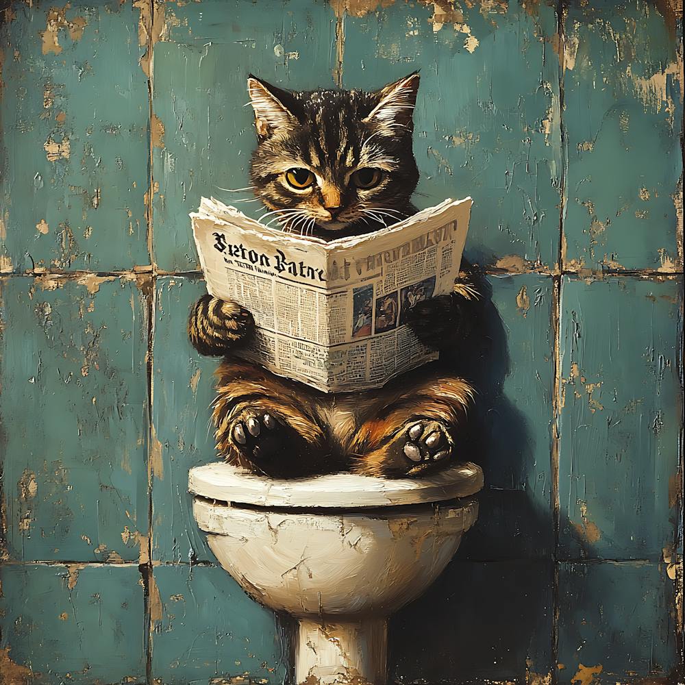 Cat Reading Newspaper 7