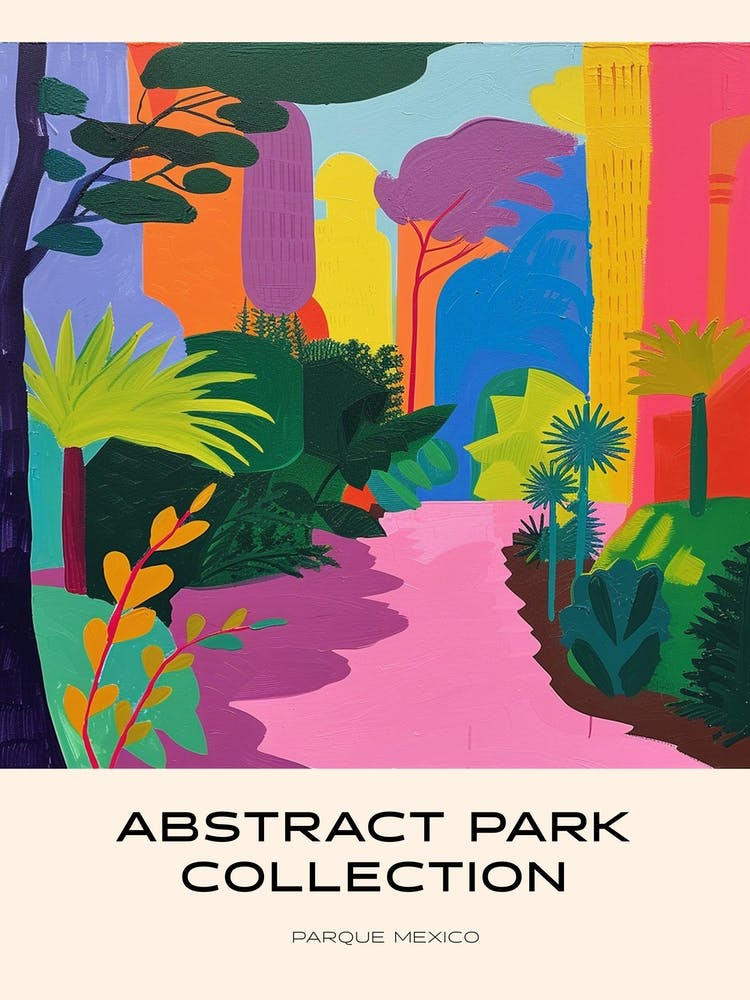 Abstract Park Collection Poster Parque Mexico Mexico City 2