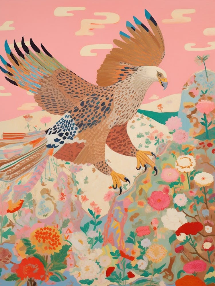 Maximalist Bird Painting Eagle