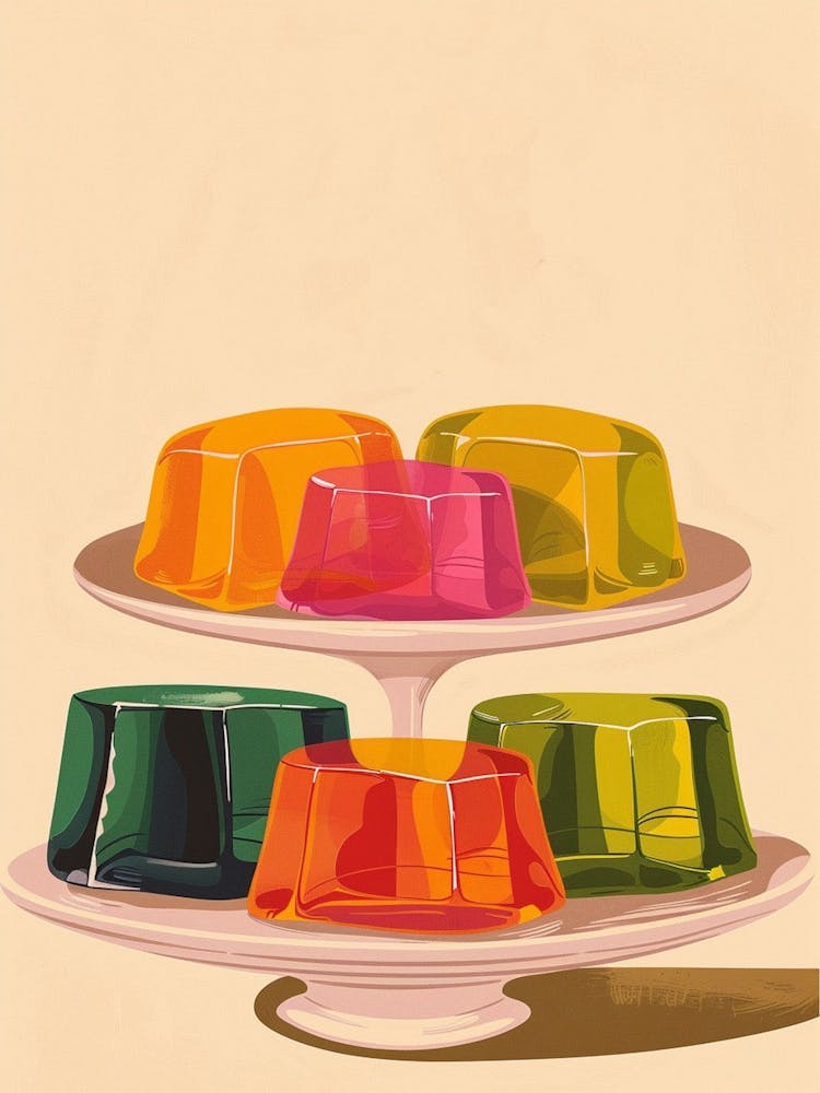 Stacked Colourful Jelly Beige Illustration 1