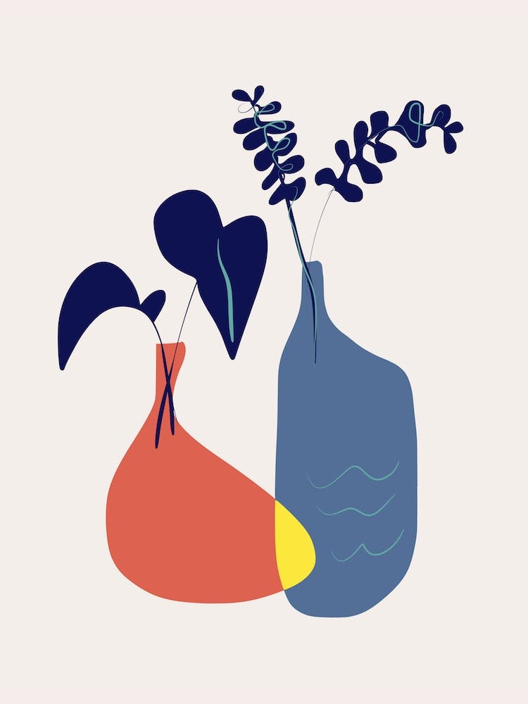 Vase In Blue And Red