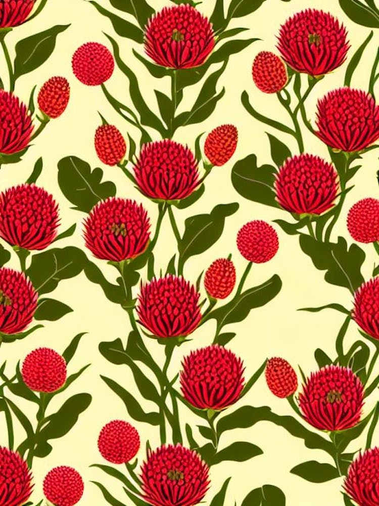 Proteas 2 Repeat Retro Flower