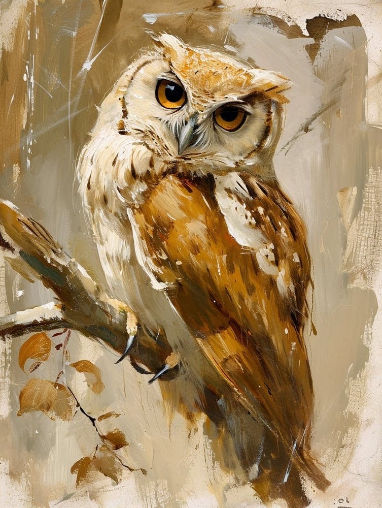 Brown Fish Owl Painting 3