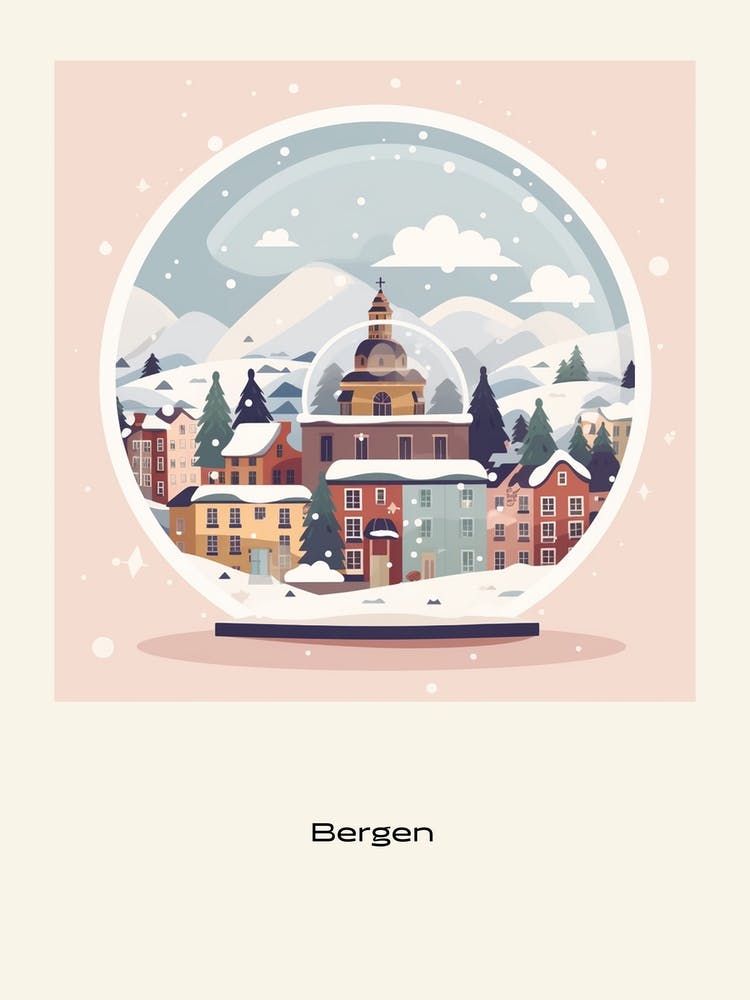 Bergen Norway 2 Snowglobe Poster