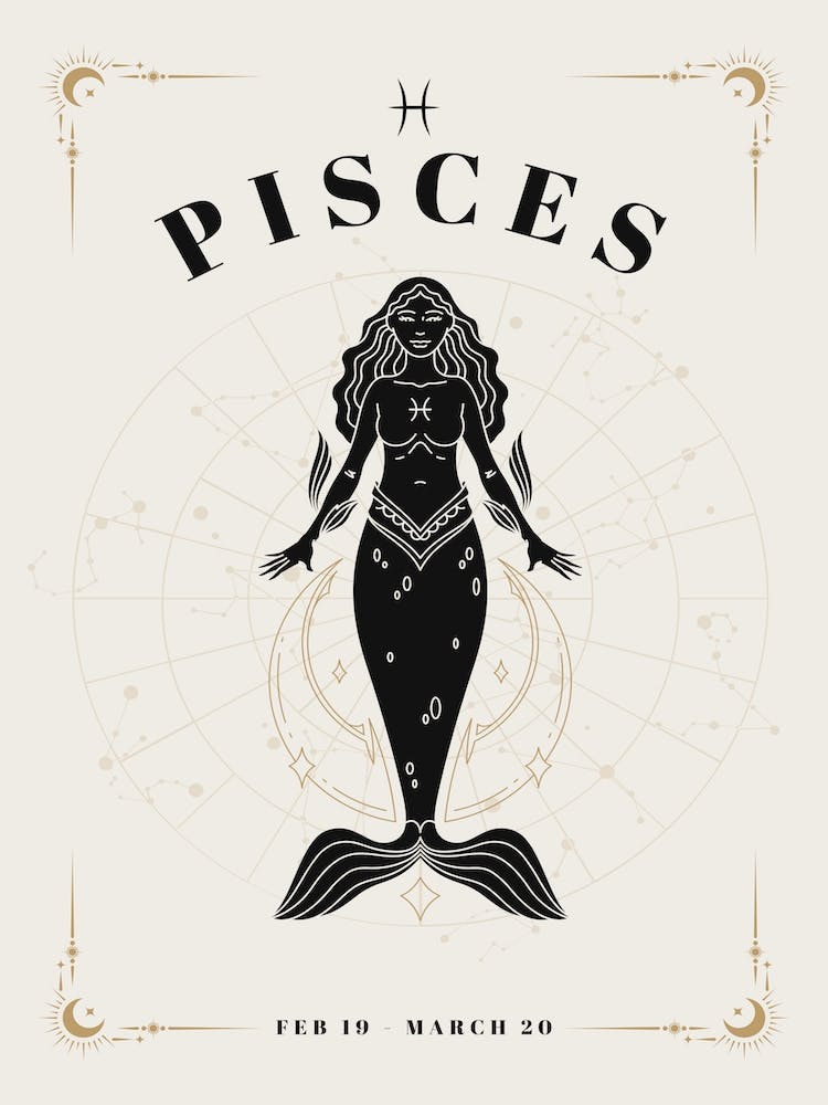 Pisces Zodiac Celestial Woman