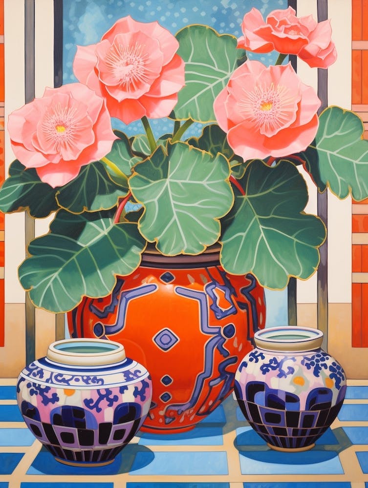 Cactus Painting Maximalist Still Life Lophophora Williamsii Cactus 2