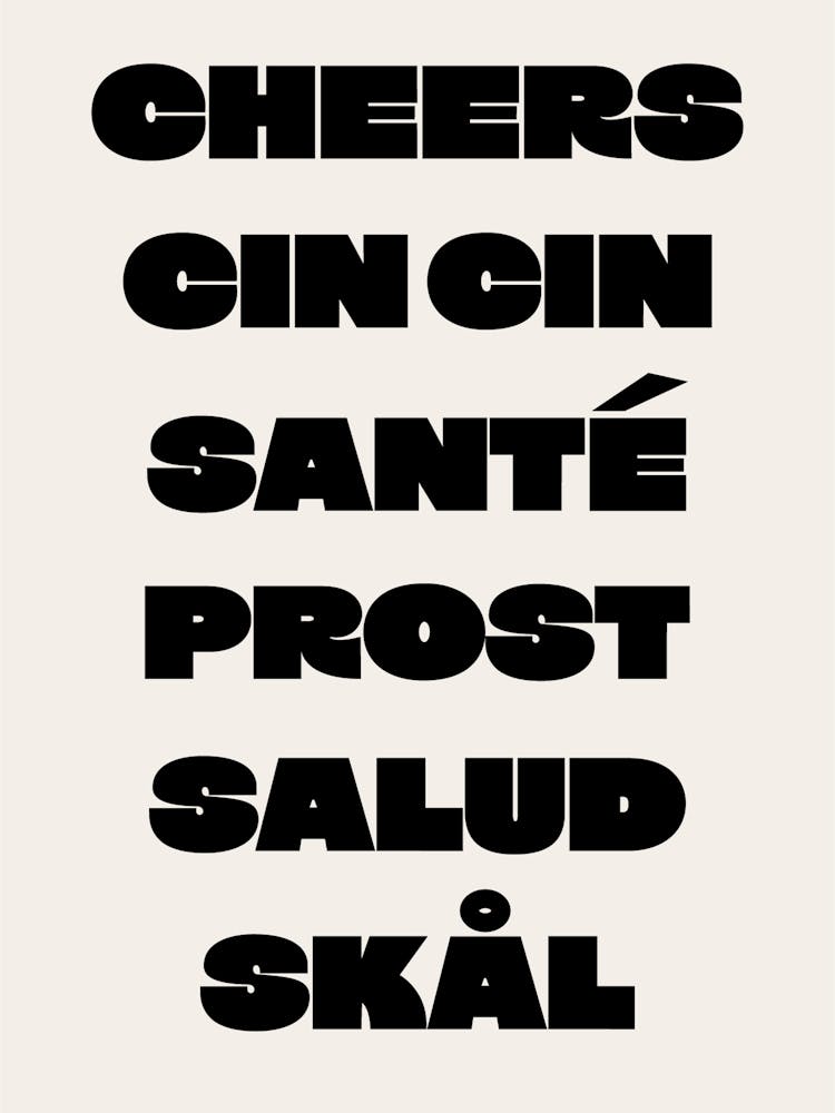 Cheers Cin Cin Kitchen - Black and Cream