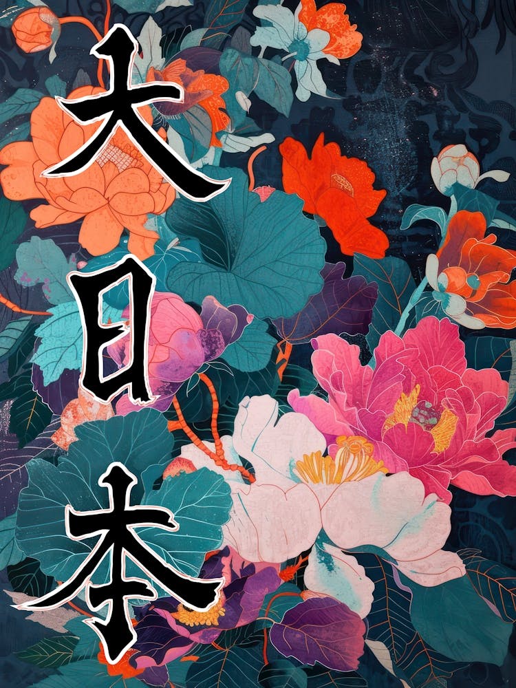 Great Japan Hokusai Poster Japanese Flowers 11