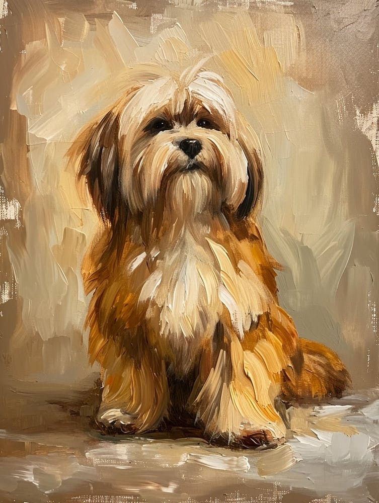 Lhasa Apso Acrylic Painting 2