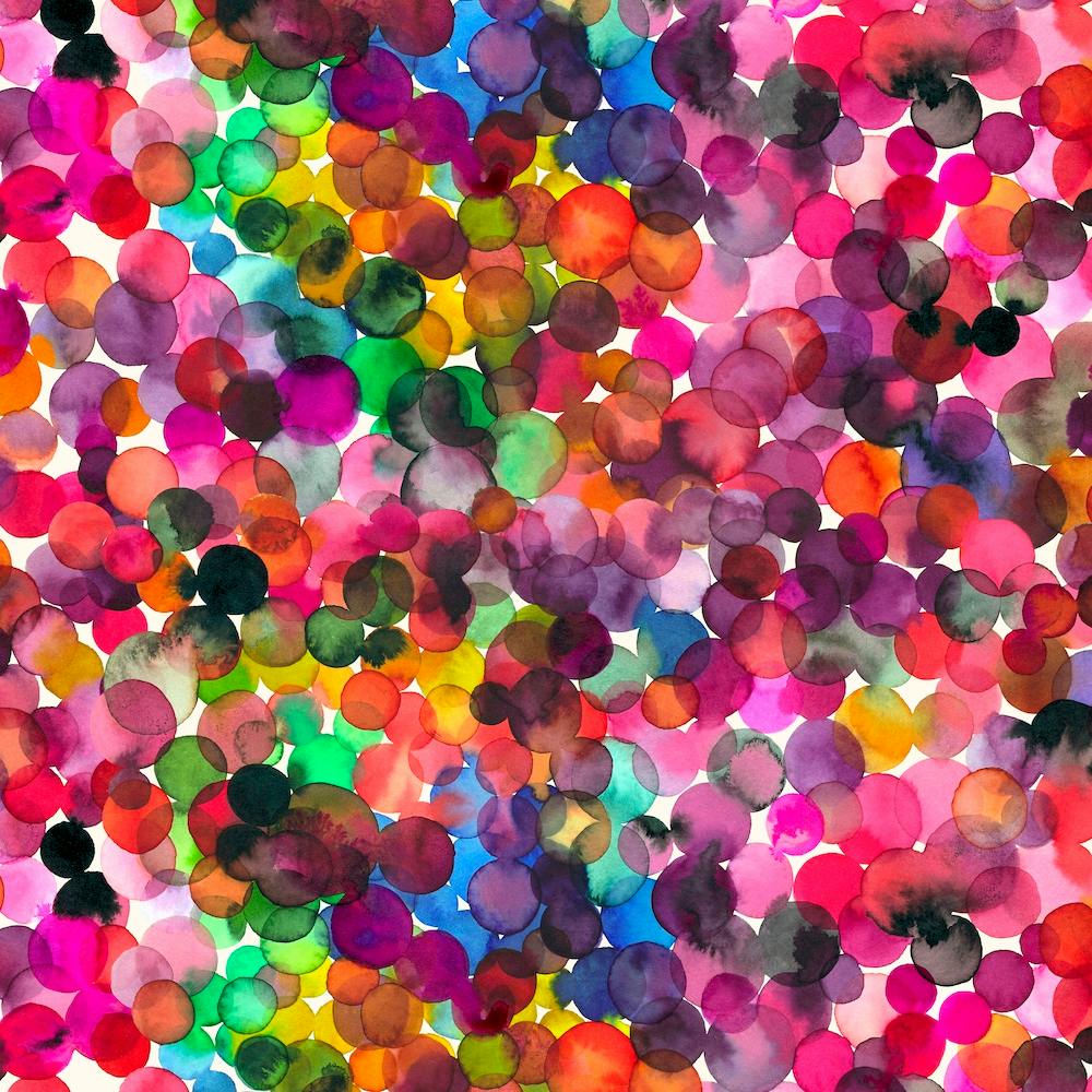 Carré de points d'aquarelle superposés