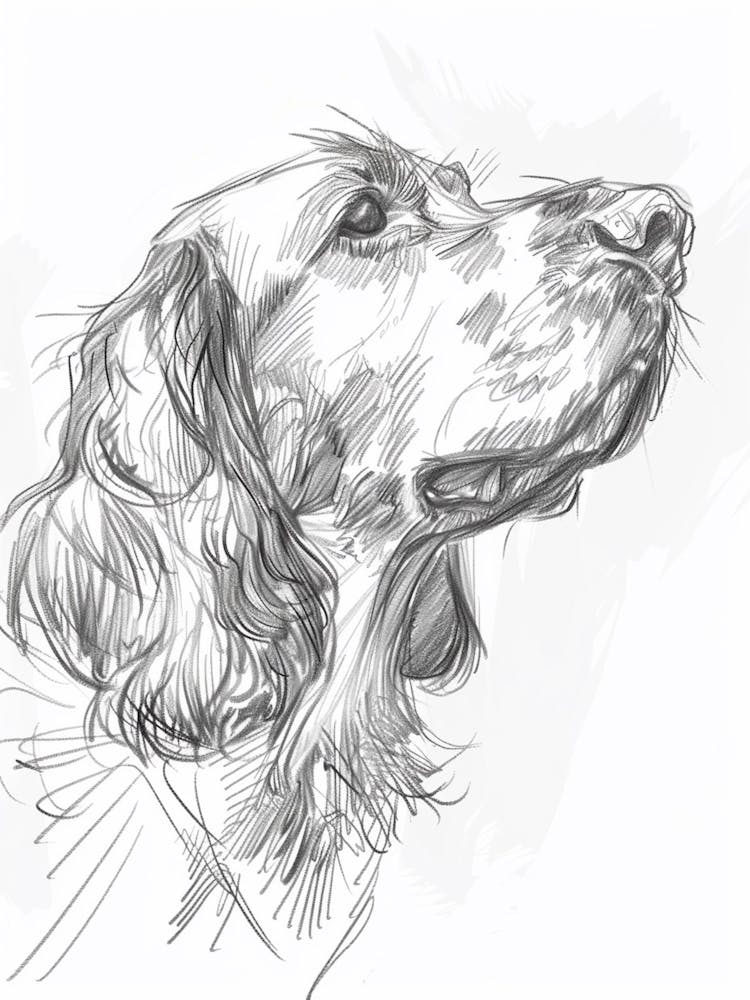 Irish Setter Dog Charcoal Line 3