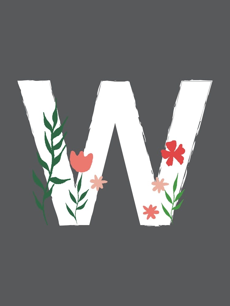 Bedroom Decor White Floral Letters 23